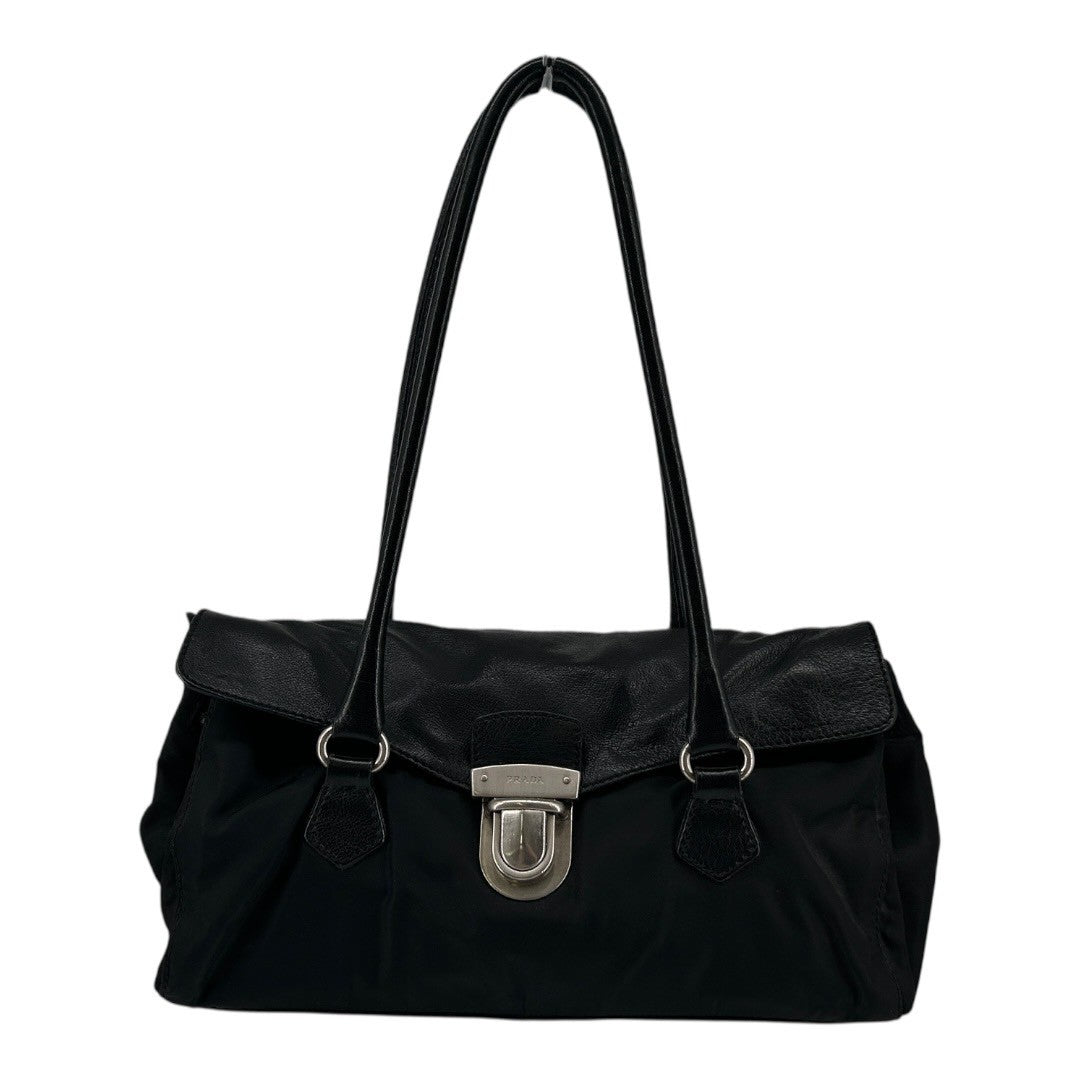 PRADA　Nylon handbag with triangular logo for women
