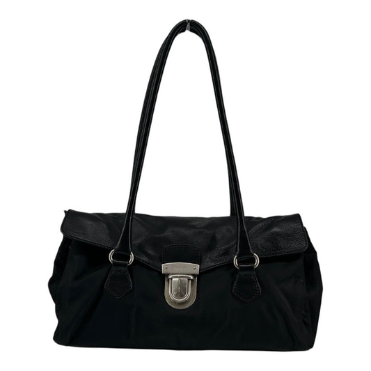 PRADA　Nylon handbag with triangular logo for women