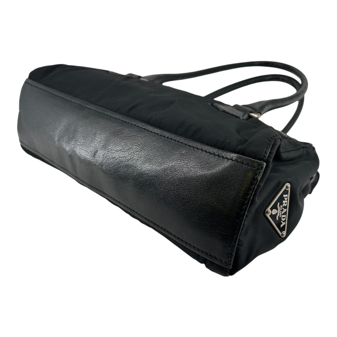 PRADA　Nylon handbag with triangular logo for women
