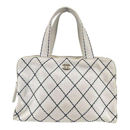 CHANEL  Handbag Wild Stitch White