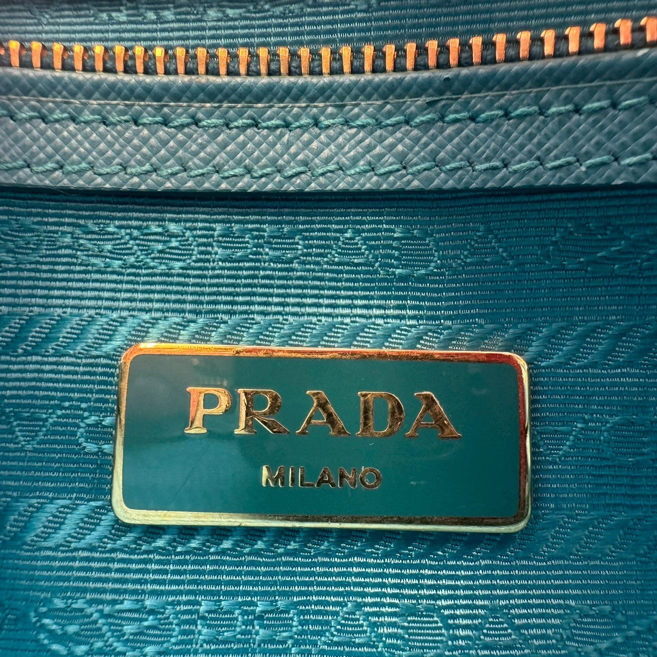 PRADA　2way shoulder bag, handbag, saffiano, blue