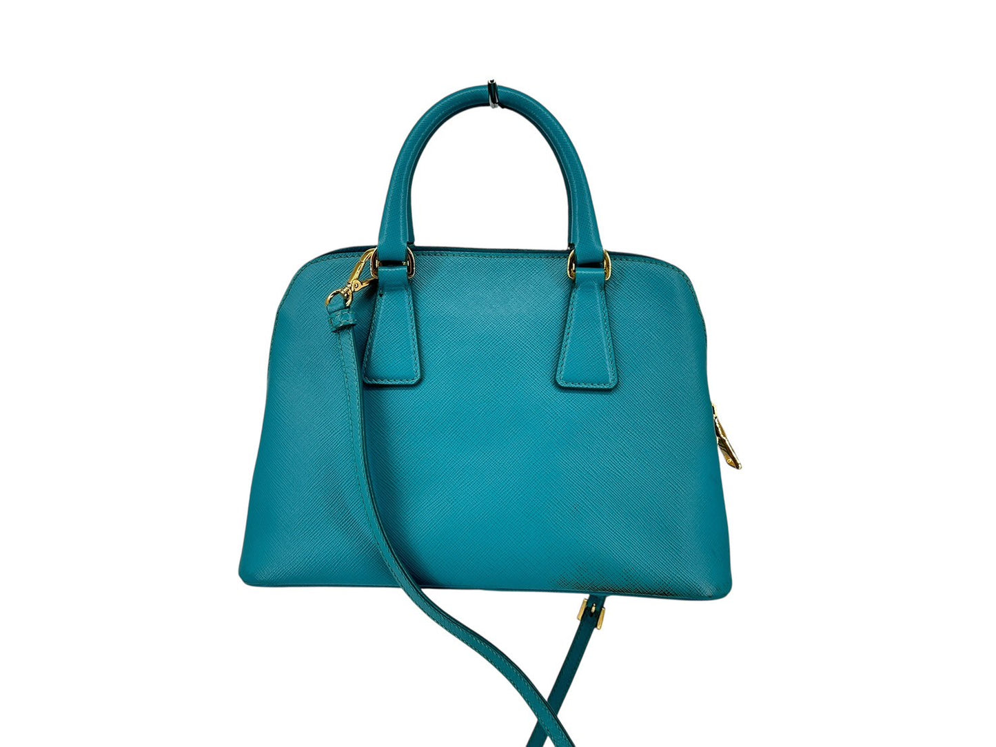 PRADA　2way shoulder bag, handbag, saffiano, blue