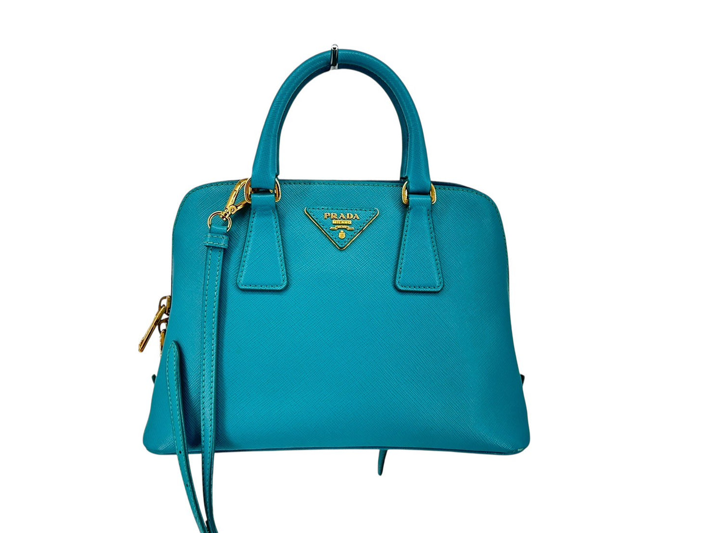PRADA　2way shoulder bag, handbag, saffiano, blue