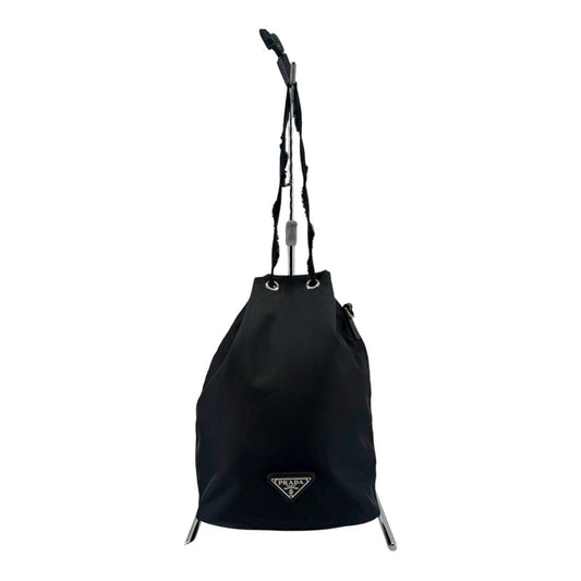 PRADA  Pouch, nylon, ladies' bag, triangle logo, drawstri