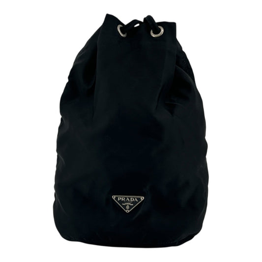 PRADA　Nylon drawstring pouch with triangular logo