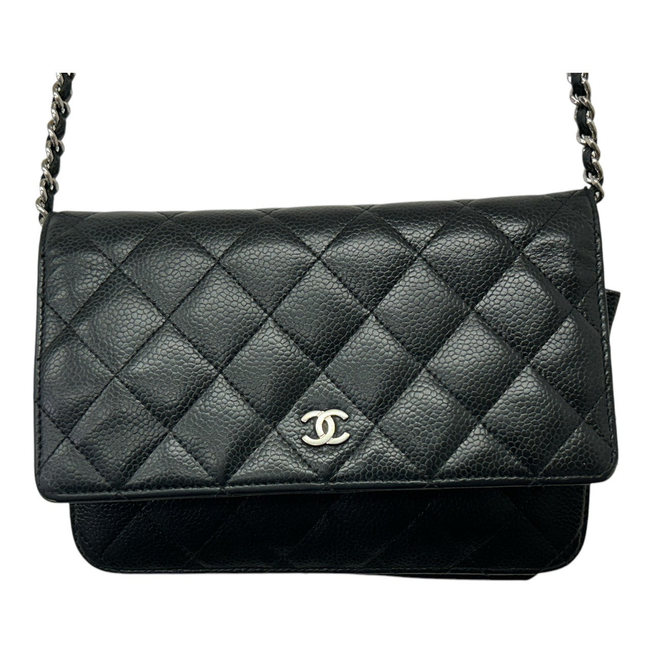 CHANEL 魚子醬皮鏈條錢包