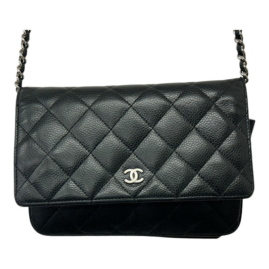 CHANEL 魚子醬皮鏈條錢包